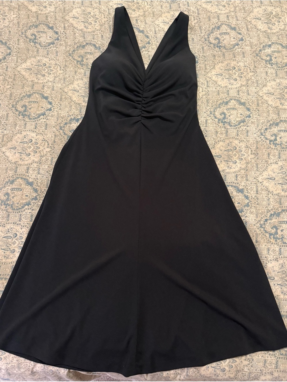 White House Black Market Black V-Neck Midi Dress
